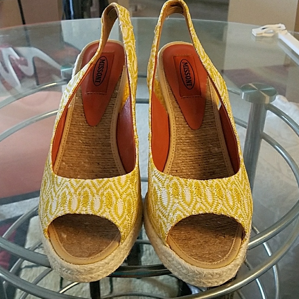 M Missoni fabric wedge shoe